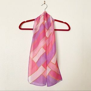 EUC Anne Klein Pink & Lavender Chevron Scarf